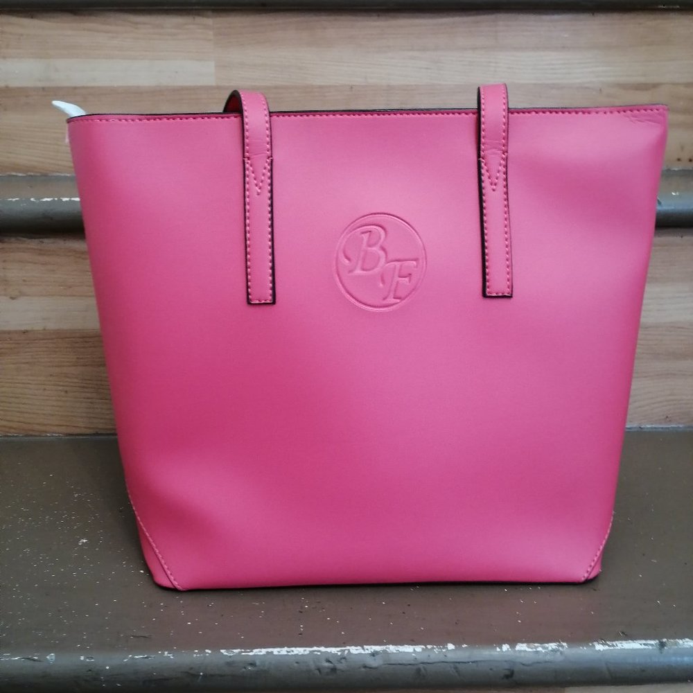 Ladies Tote Bag Imported PU Leather with Long Adjustable Straps Pink Color NEW